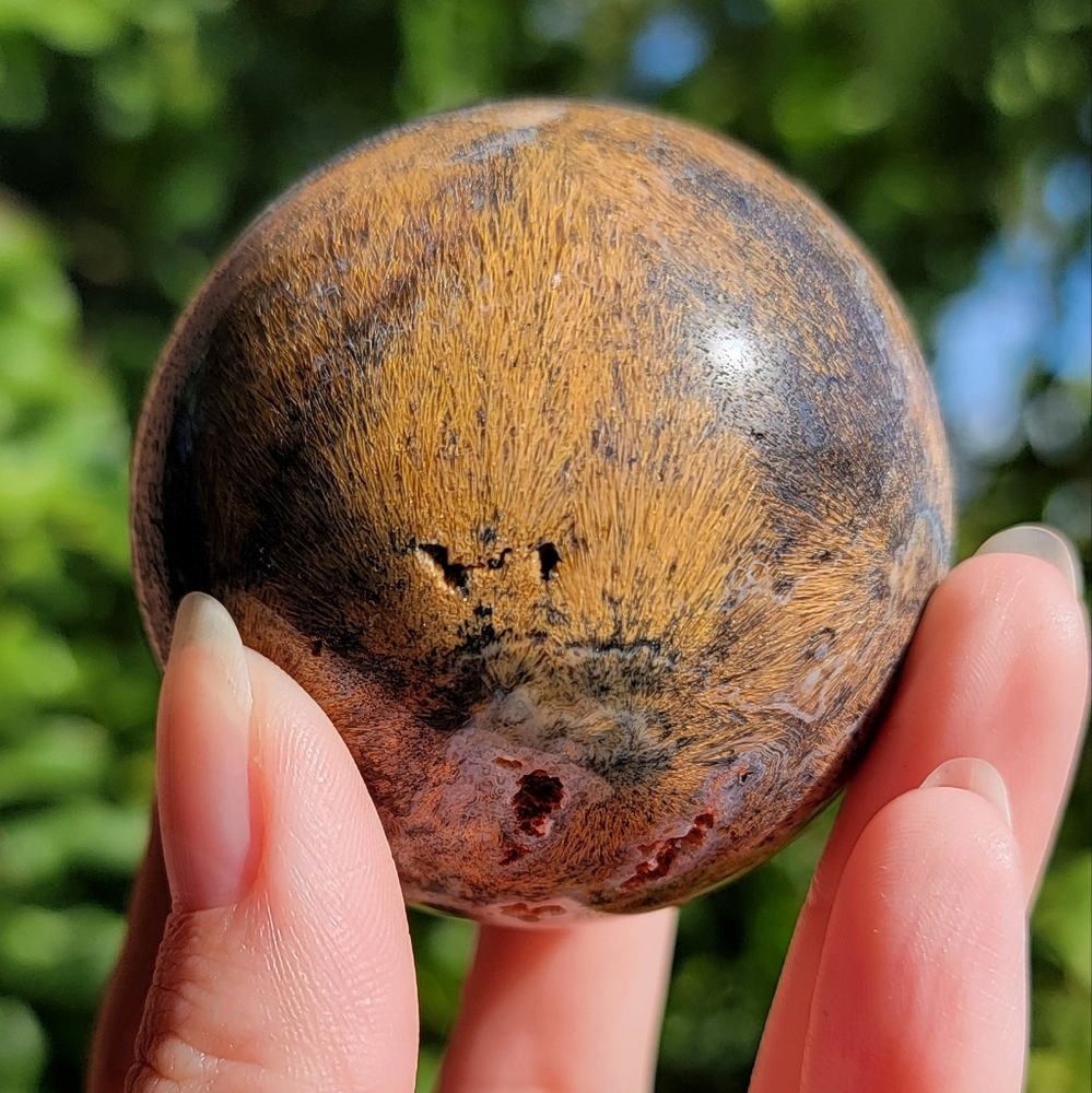 NEW 55.4MM (2.18") AGATE RUTILE SPHERE